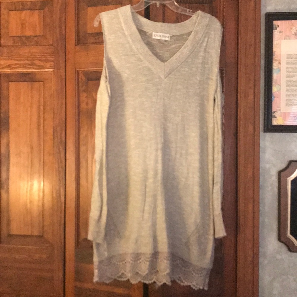 Cold shoulder sweater dress